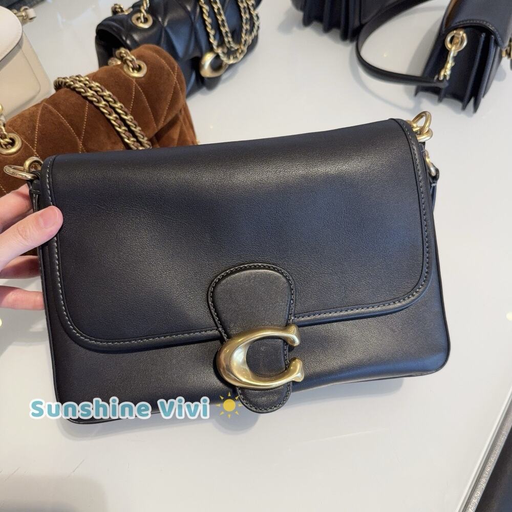 NEW Coach Tabby Soft Leather Shoulder Bag Black/gold Tone Hardware C4823